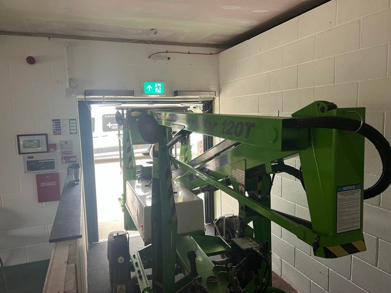 cherry picker tight door